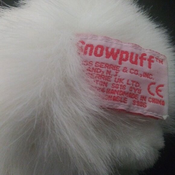 Russ Berrie White Snowpuff Wearing Earmuffs Stuffed Animal Plush Mini Toy - Picture 3 of 7